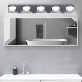 (Same as W1340110593/L2009) 37" Modern 5-Light LED Vanity Light, Sleek Black Bathroom Wall Light Fixture for Mirror, Shower, and Bathroom Decor