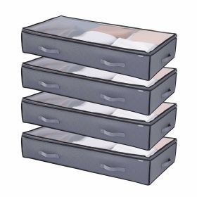 VEVOR Under Bed Storage with Clear Lids, 39.2 x 19.7 x 7.1 Inch, 90L Large Underbed Clothes Storage Containers