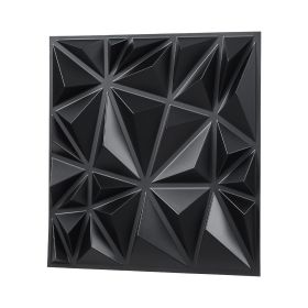 VEVOR 3D Wall Panels, 33-Pack 11.81 x 11.81 in PVC Modern Art Minimalist Diamond Tiles, 32 Sq.Ft Coverage Accent Wall Panel (Color: Diamond Matte Black, size: 11.81x11.81 inch)