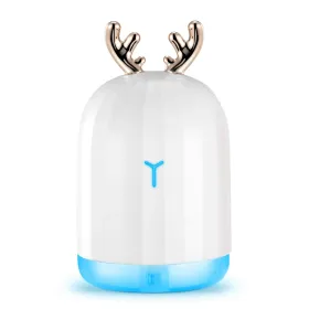 Ultrasonic Cool Mist Humidifier 220ml Air Diffuser Atomizer With 7 Color Breathing Lights For Home Office Gym Relax (Option: Deer)